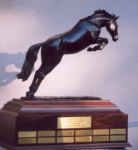 horse sculpture serving as Judgement ISF Perpetual Trophy at the Syracuse Invitational Sporthorse Tournament
