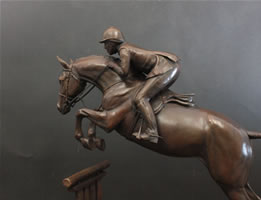 Bronze horse sculpture, serving as perpetual trophy for Michigan Hunter Jumper Association
