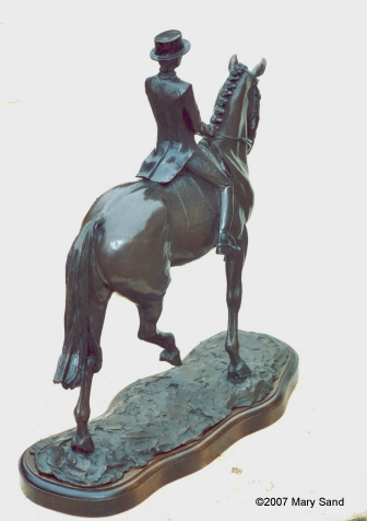 Bronze Horse Sculpture : Dressage horse & rider performing Half-Pass
